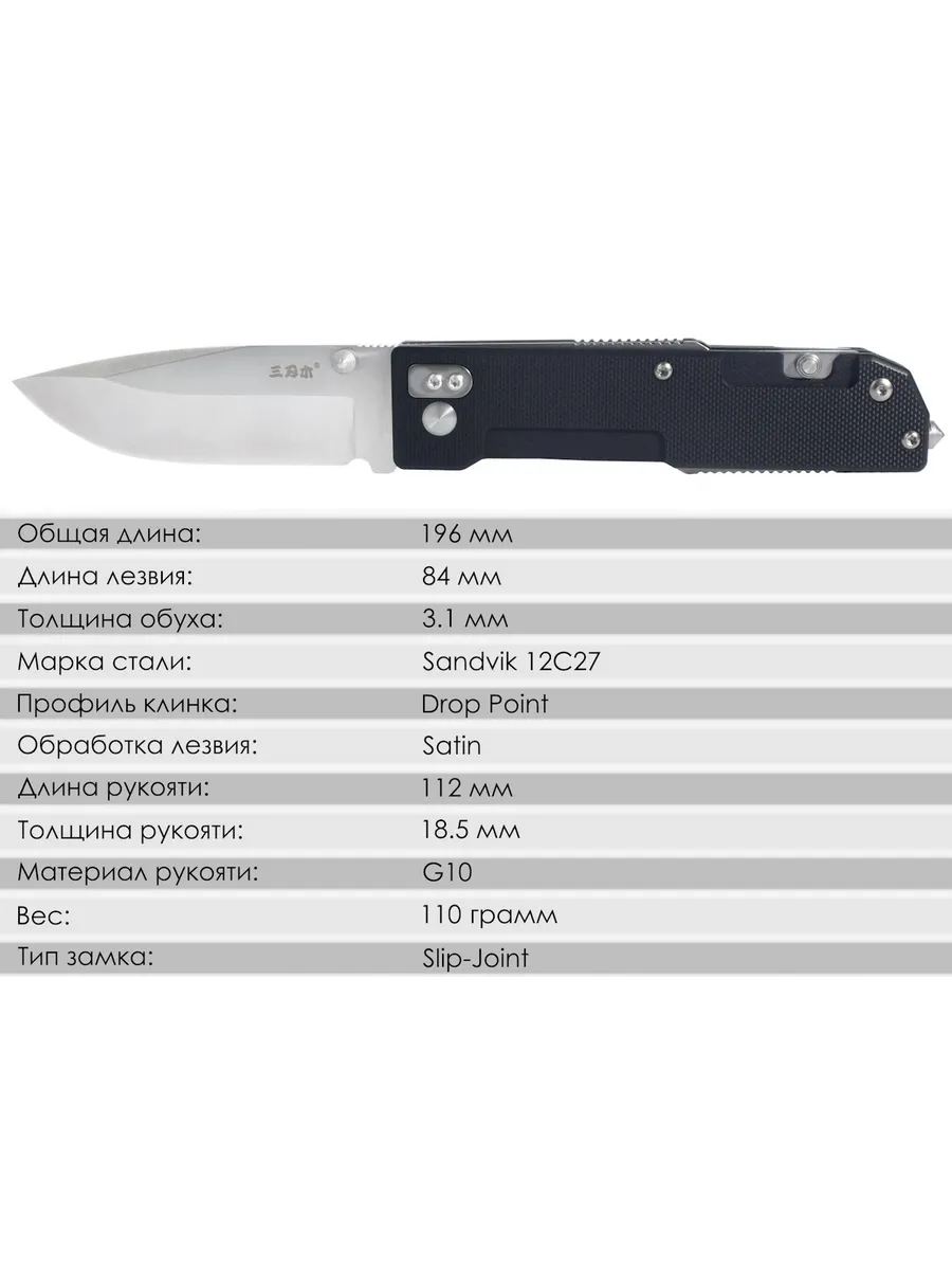Складной нож SanRenMu 9052MUC-GH-T4 — изображение 17