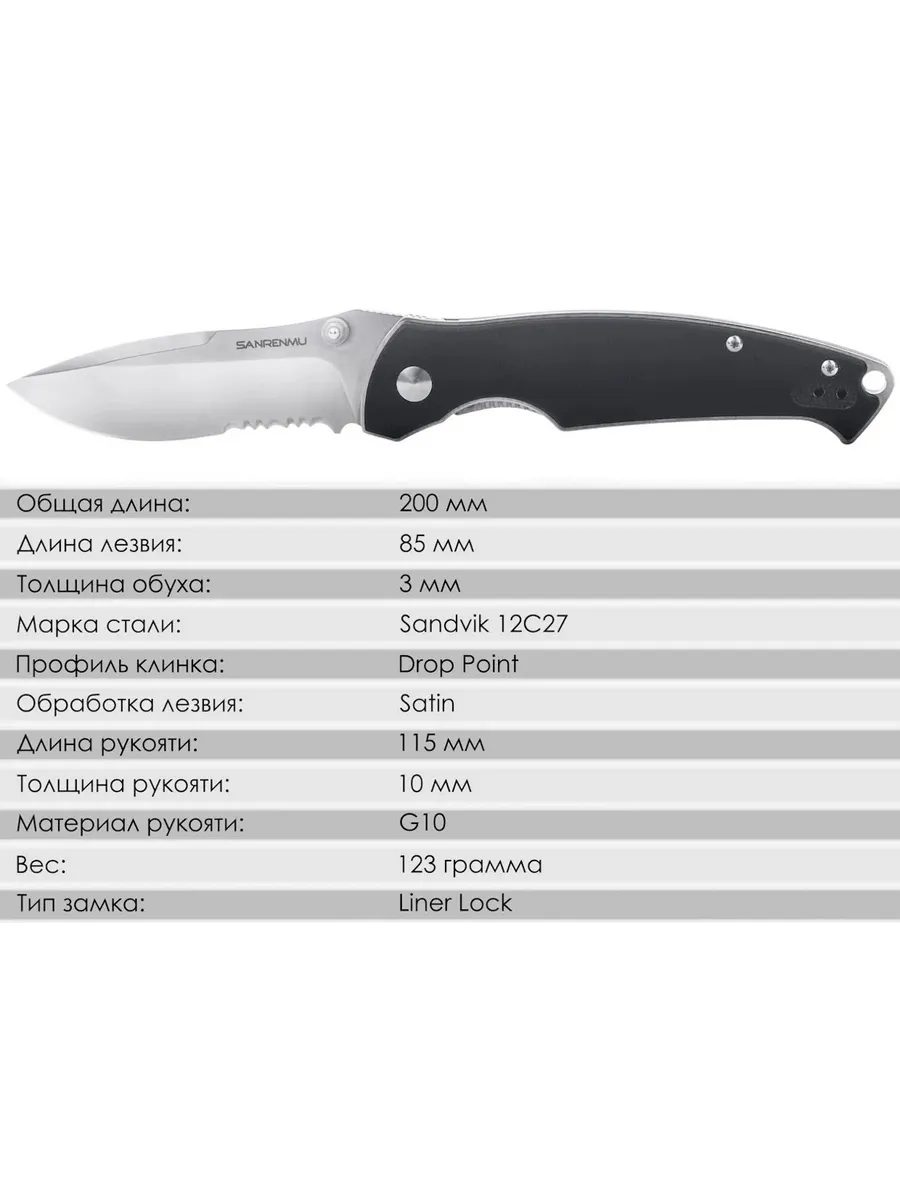 Складной нож SanRenMu 9012 — изображение 9
