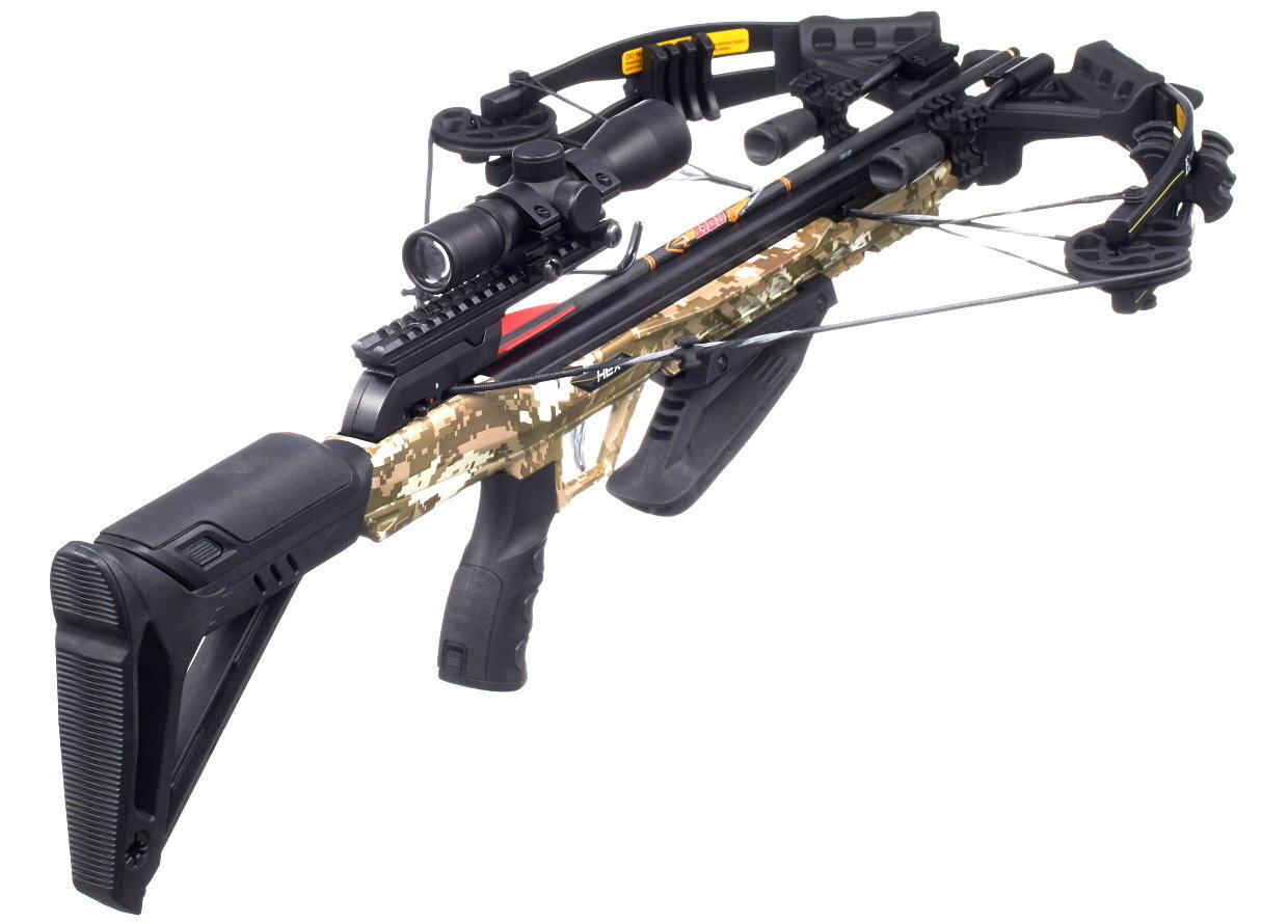 Арбалет блочный Ek HEX-400 KIT с прицелом для охоты камуфляж — изображение 4