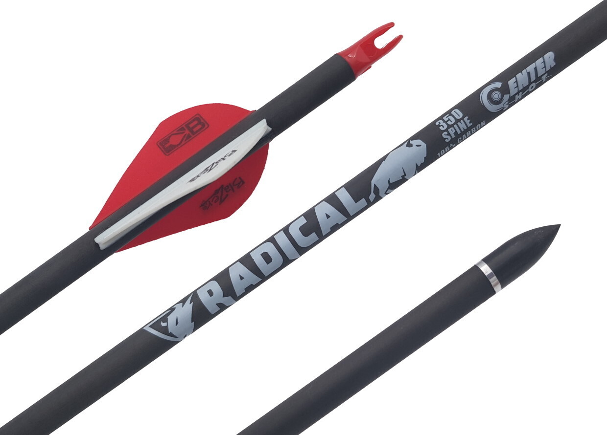 Стрела лучная карбоновая Centershot Radical 350 оперение Blazer 2" (6 шт) — изображение 3