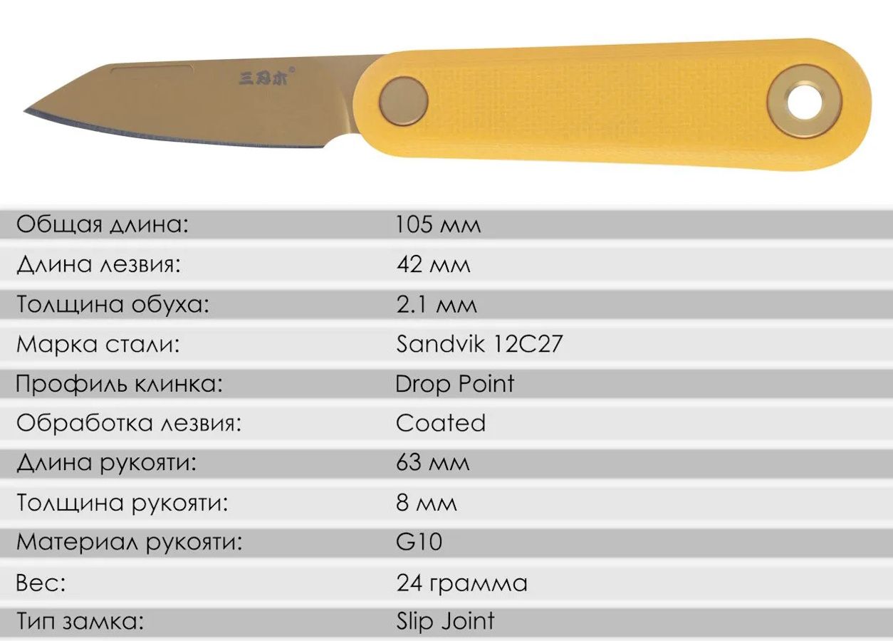 Складной нож SanRenMu 325S-GY — изображение 3