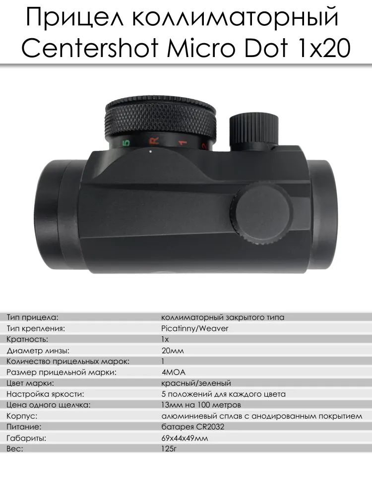 Прицел коллиматорный Micro Dot 1х20 — изображение 8