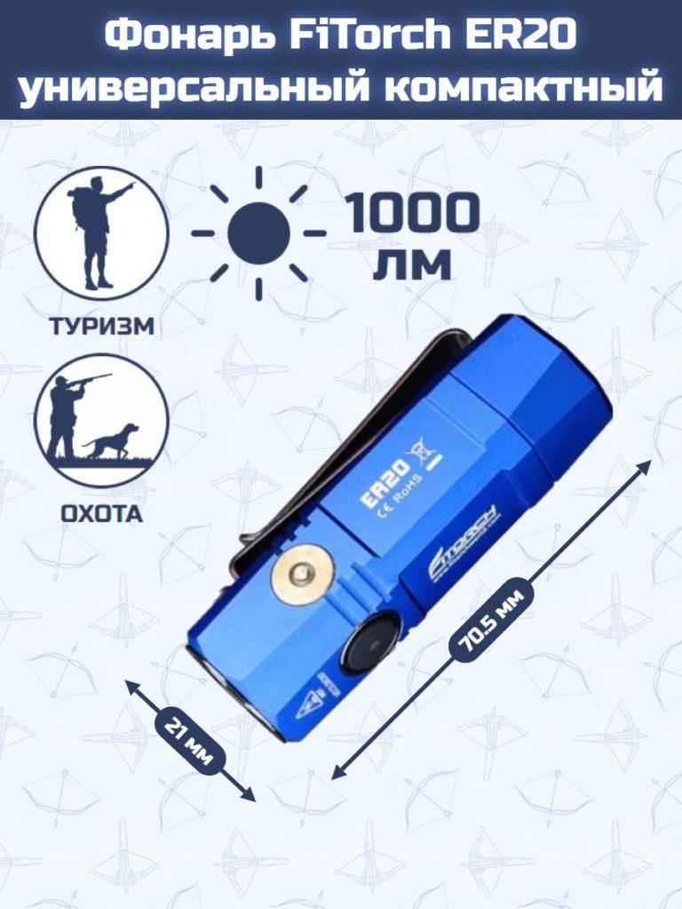 Фонарь FiTorch ER20 универсальный компактный (синий)