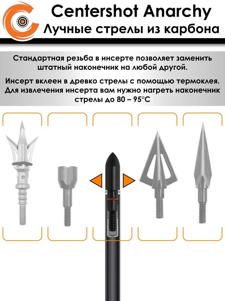 Стрела лучная карбоновая Anarchy 350 (3 шт) — изображение 8